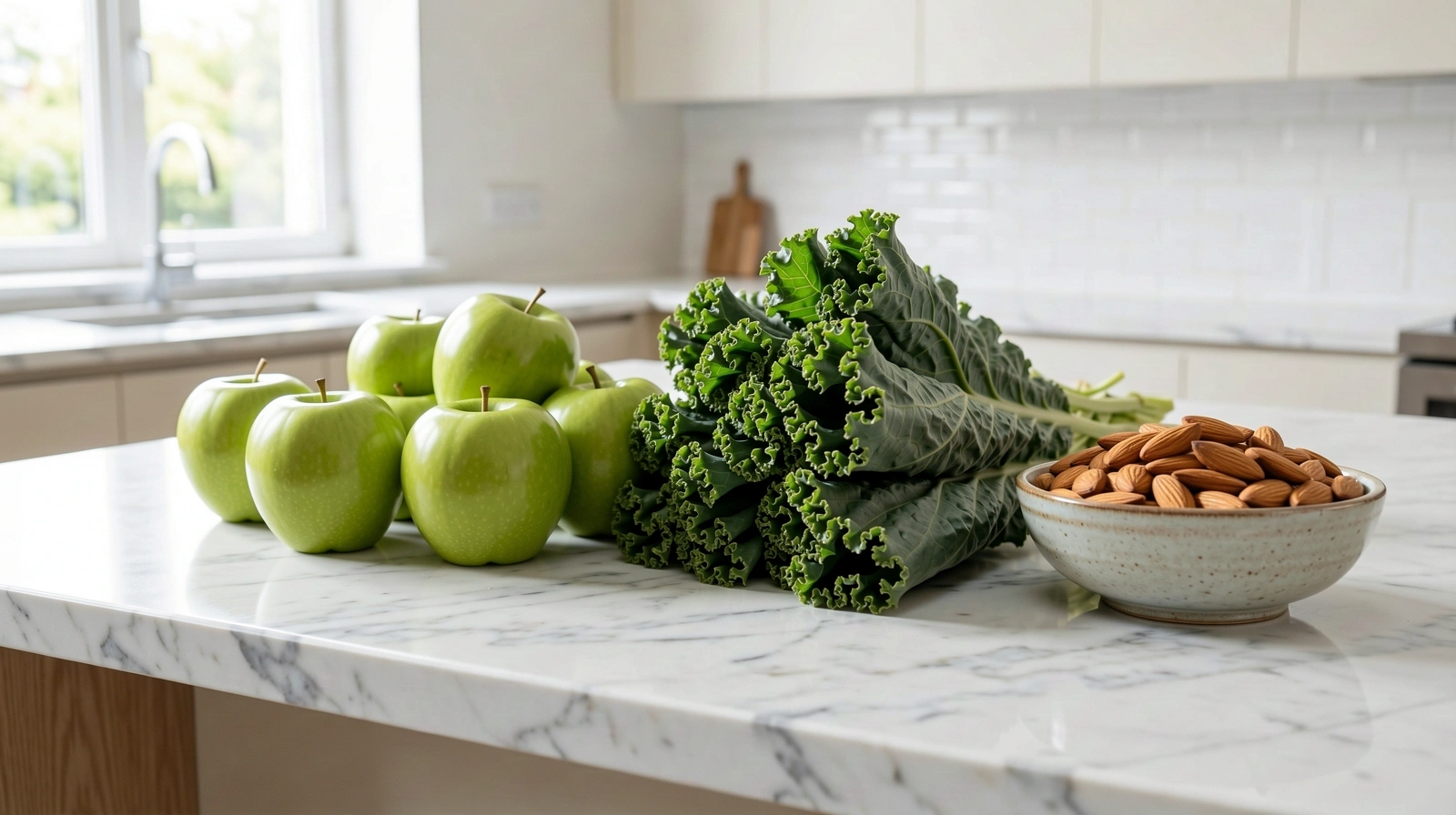 Frische Zutaten in einer hellen Küche